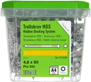 ESSVE TERRASSIKRUVI HDS PRO, RAKISEGA PAIGALDAMISEKS 5,0X75 TX15/ A4/C5-250TK.