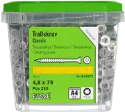ESSVE TERRASSIKRUVI CLASSIC 4,8X75 TX20 ROOSTEVABA A4/C5-250TK.