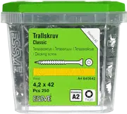 ESSVE TERRASSIKRUVI CLASSIC 4,2X42 TX20 ROOSTEVABA A2/C4-250TK.