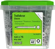 ESSVE TERRASSIKRUVI CLASSIC 4,2X75 TX20 ROOSTEVABA A2/C4-250TK.