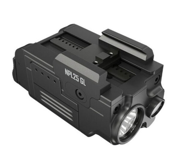 Nitecore NPL25GL taktikaline püstolilamp – 900 luumenit, valge LED, roheline laser, eemaldatav aku, magnetlaadimine, IPX6 veekindel