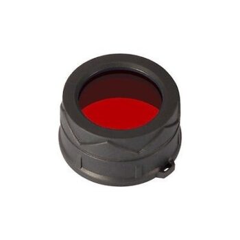 Nitecore NFR23 punane filter – sobib 23 mm taskulambipeale, mineraalkattega klaas, TPU raam