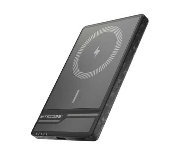 Nitecore NW5000 magnetiga juhtmevaba akupank – 5000mAh, 15W Qi, 20W USB-C, süsinikkiud, IPX5, õhuke disain