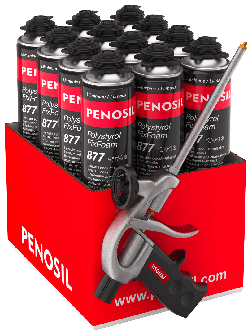 Penosil Polystyrol FixFoam 877 750ml +FoamGun C1