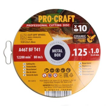 Metalli lõikeketas Procraft YCD125X1.0B keraamiliste lõikeketaste komplekt, 10 tk/pk.