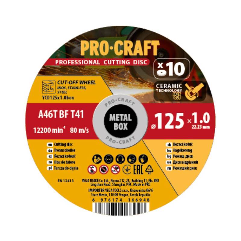 Metalli lõikeketas Procraft YCD125X1.0B keraamiliste lõikeketaste komplekt, 10 tk/pk. - Pilt 6