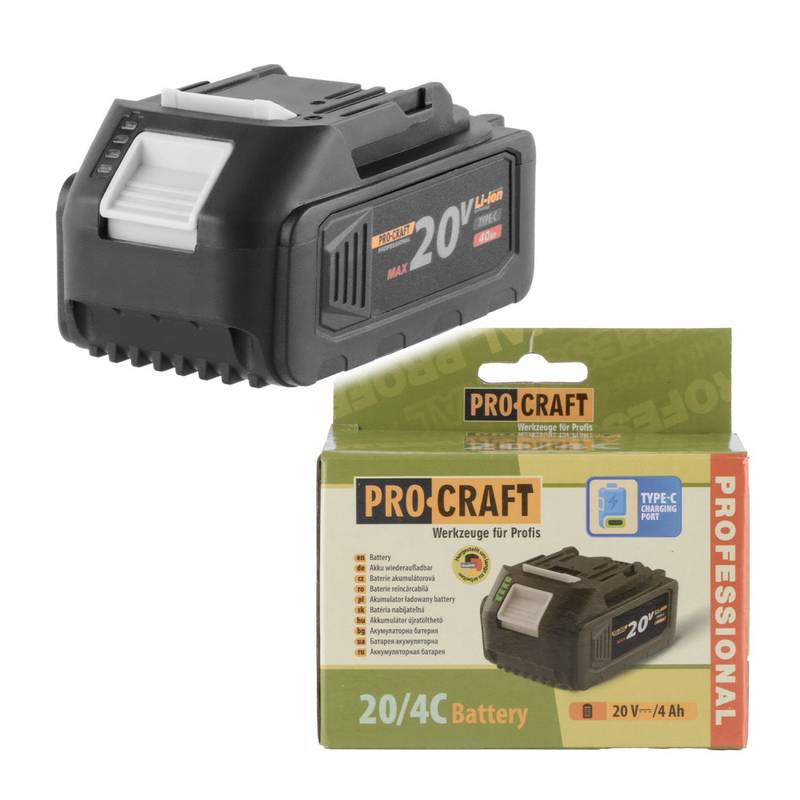Procraft 20/4C 20 V 4 Ah Li-ion aku USB-C - Pilt 3