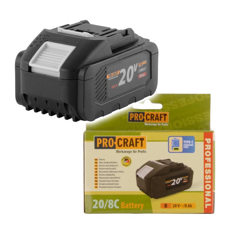 Procraft 20/8C 20 V 8 Ah Li-ion aku - Pilt 3